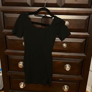 Black low back T-shirt, body con dress